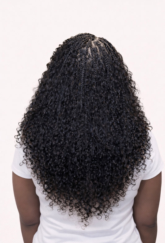 18” Deep Wave Human Hair – Bulk (Natural Color) | Defined Texture for Elevated Braid Styles